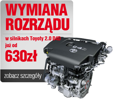 Wymiana rozrządu w silnikach Toyoty 2.0 D4D już od 630zł!!!